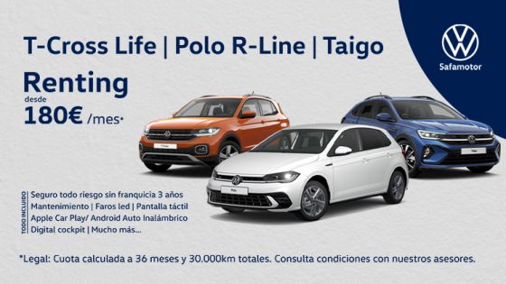 Volkswagen de Renting desde 180€/mes Todo Incluido.