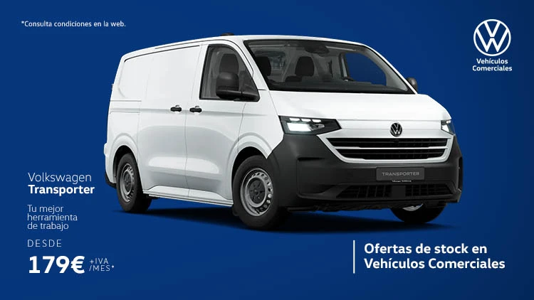 Volkswagen Transporter desde 179€ + IVA/mes*